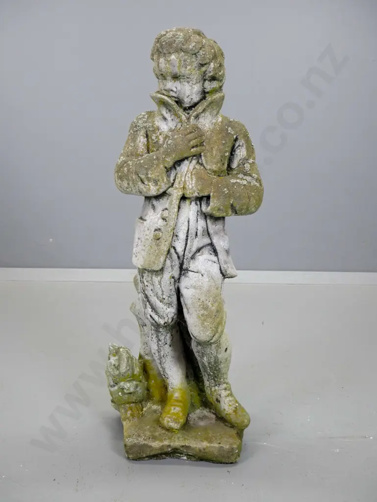 cast concrete garden figure - repair to one leg H-740 W-280 D-230 Image 1++