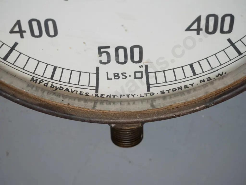 large brass cased pressure gauge marked Standard Test Gauge / NZGR / Davies-Kent Ltd Sydney N.S.W. D-250 Image 1++