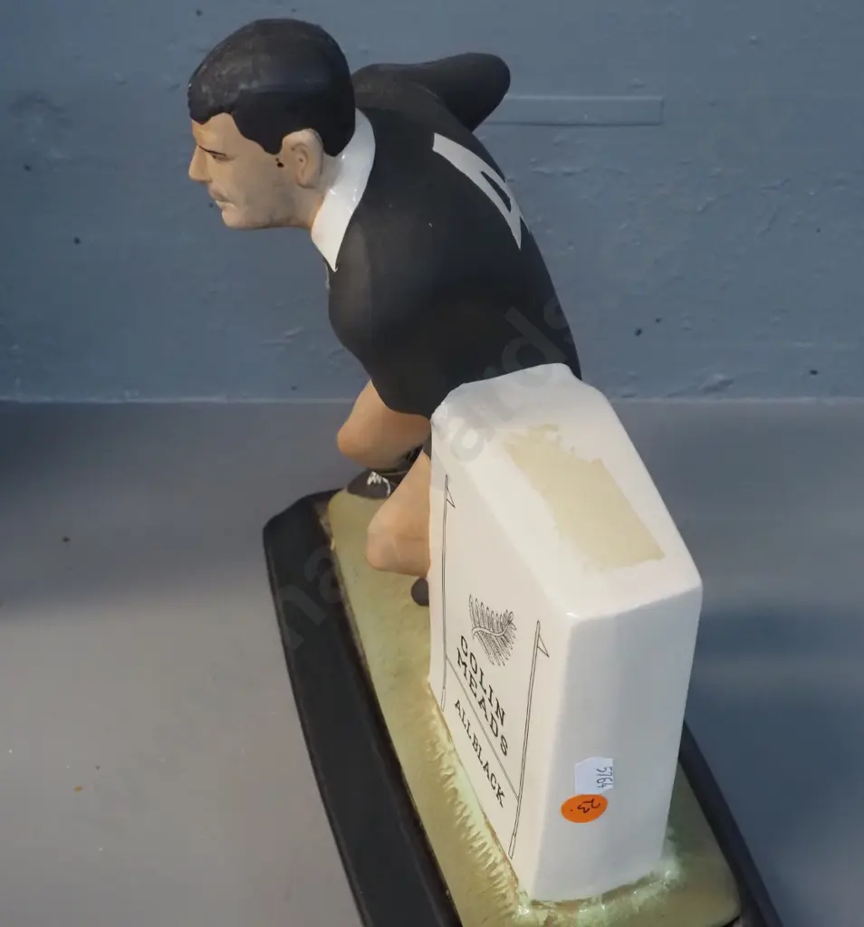 Jim Beam Colin Meads rugby decanter - with part contents, label has come off H-310 W-290 D-130 Image 1++