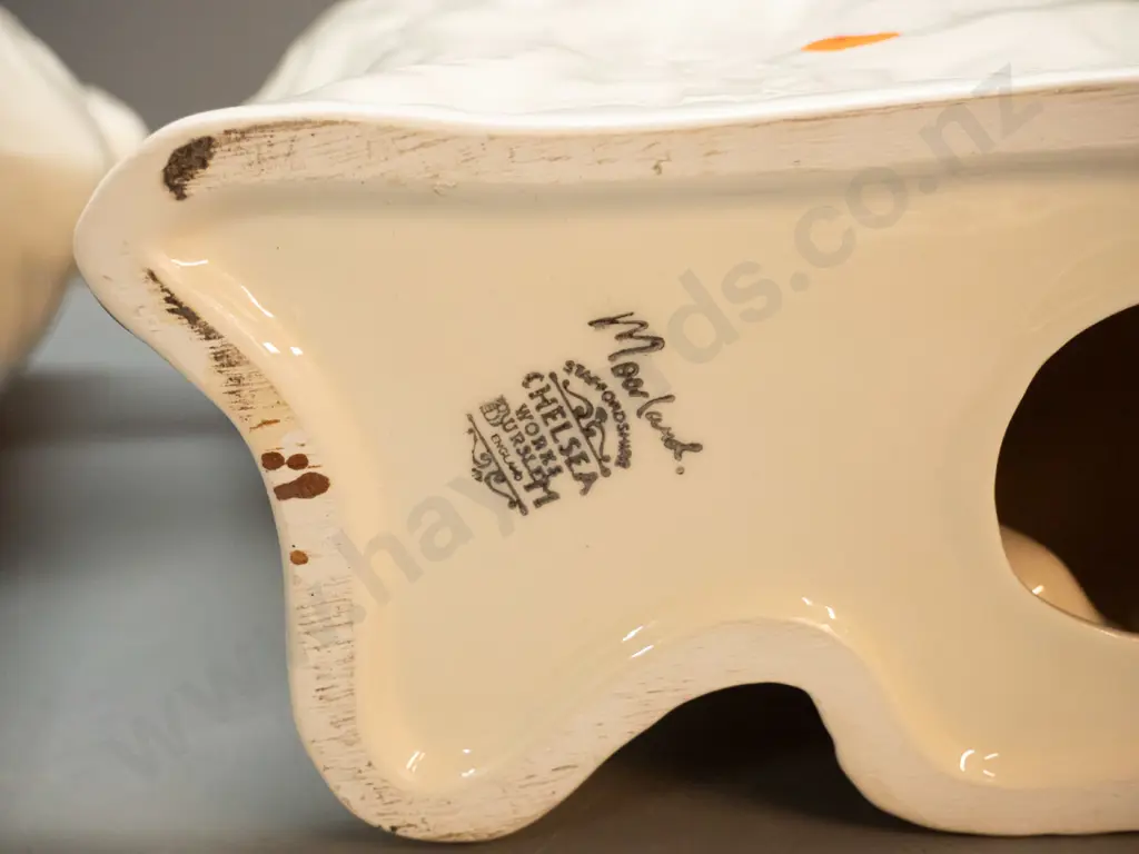 pair of reproduction Staffordshire dogs marked Chelsea Works Burslem H-310 Image 1++