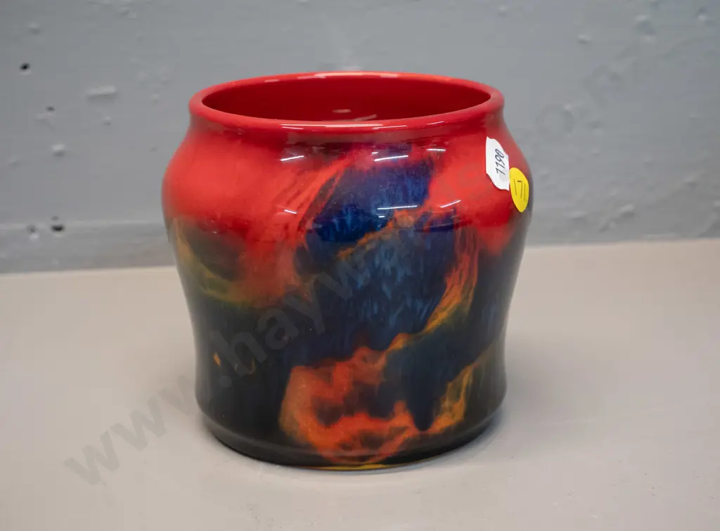Royal Doulton Sung flambe multi-coloured vase, also marked Noke, some glaze scratches H-110 D-120 Image 1++