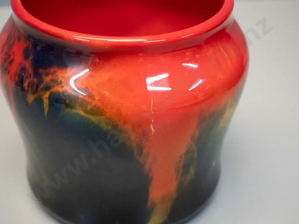 Royal Doulton Sung flambe multi-coloured vase, also marked Noke, some glaze scratches H-110 D-120 Image 1++