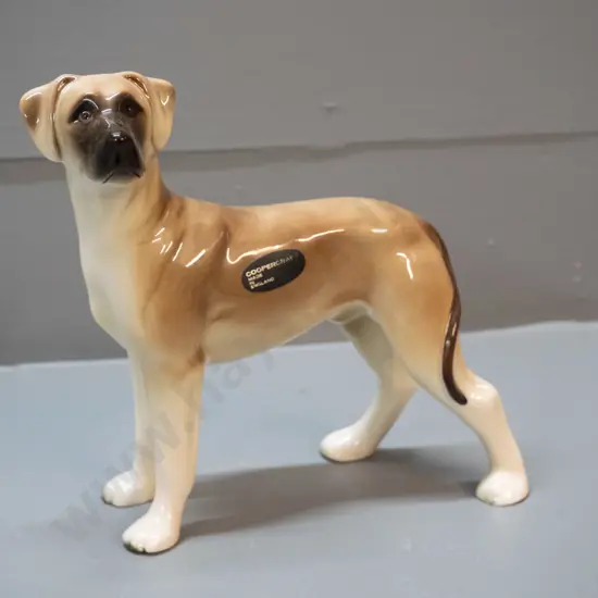 porcelain dog figure with Coopercraft England label H-170 L-170