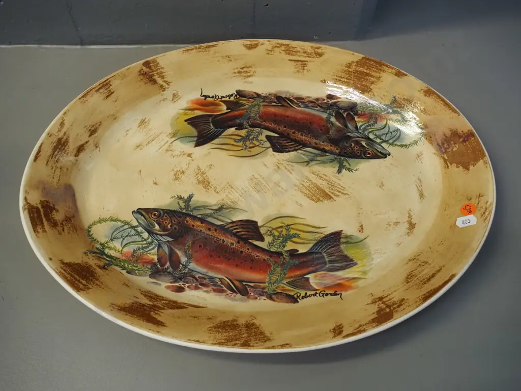 Robert Gordon Australia hand painted large fish theme ashett L430 W330 Image 1++