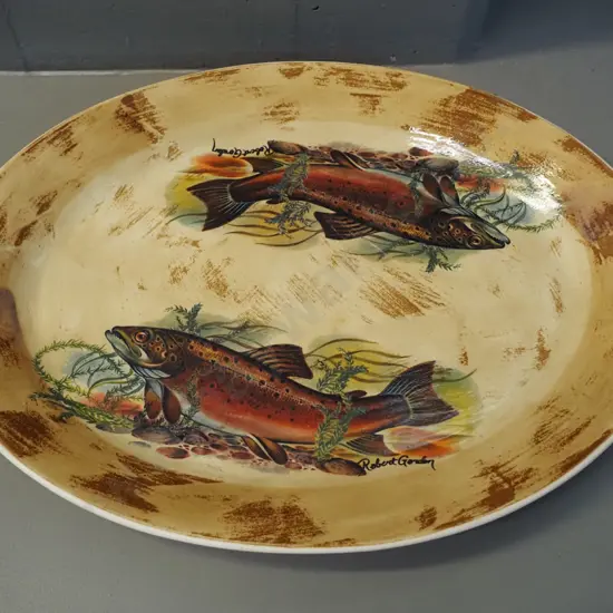 Robert Gordon Australia hand painted large fish theme ashett L430 W330