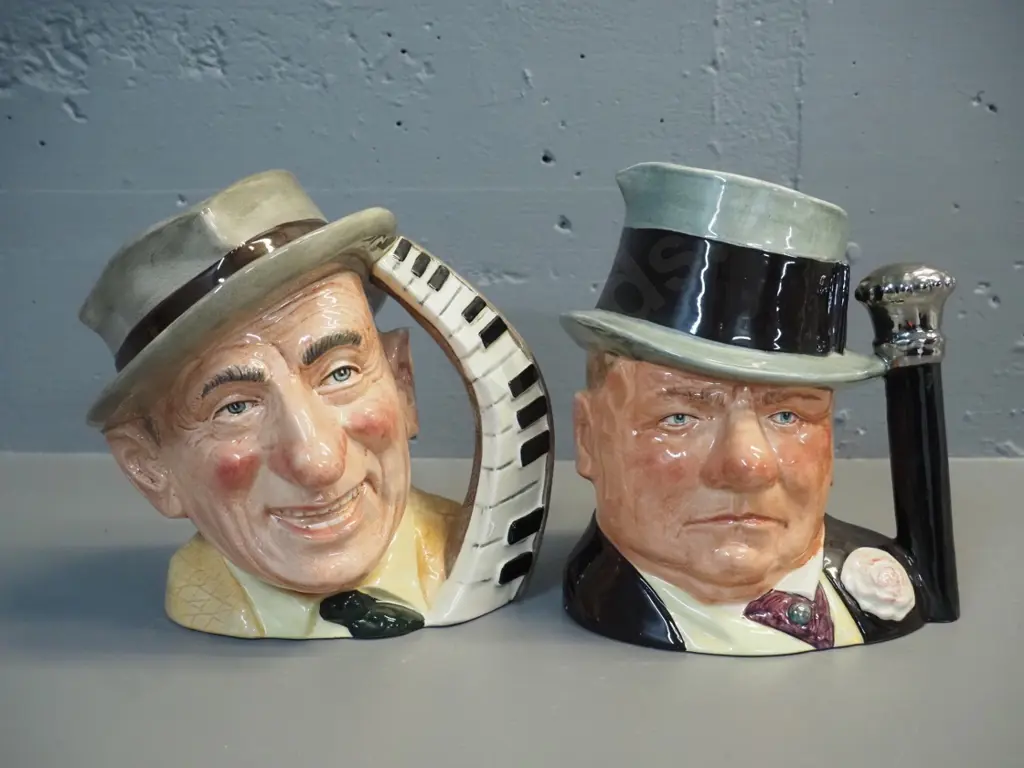 2 Royal Doulton character jugs -  W.C. Fields and Jimmy Durante - both approx. H-200 Image 1++