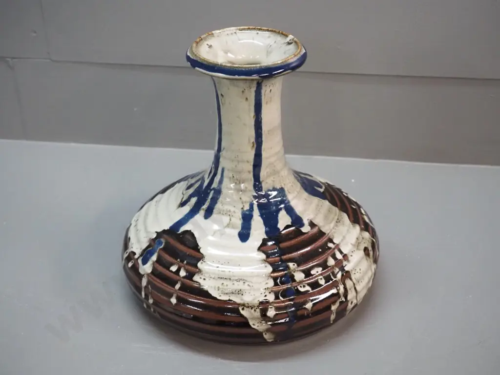 Peter Vendelbosch studio pottery ship's decanter H-240 D-240 at widest Image 1++