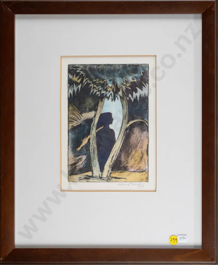 Hillary Thomson - framed ltd edition print AP -  tree scene - H-180 W-120 Image 1++