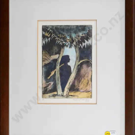 Hillary Thomson - framed ltd edition print AP -  tree scene - H-180 W-120