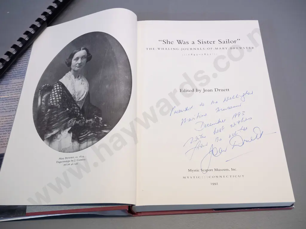 whaling publications - 2 books - "She Was a Sister Sailor" 1992 signed copy & "Petticoat Whalers" 1991 - and one other Image 1++