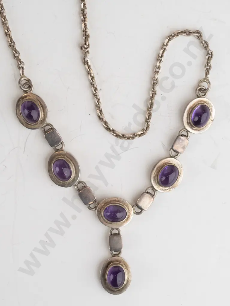 amethyst / silver necklace stamped 925 Image 1++