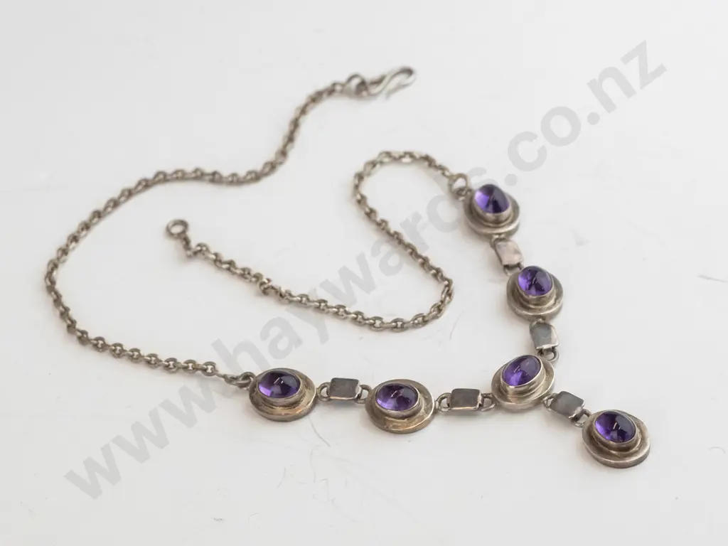 amethyst / silver necklace stamped 925 Image 1++