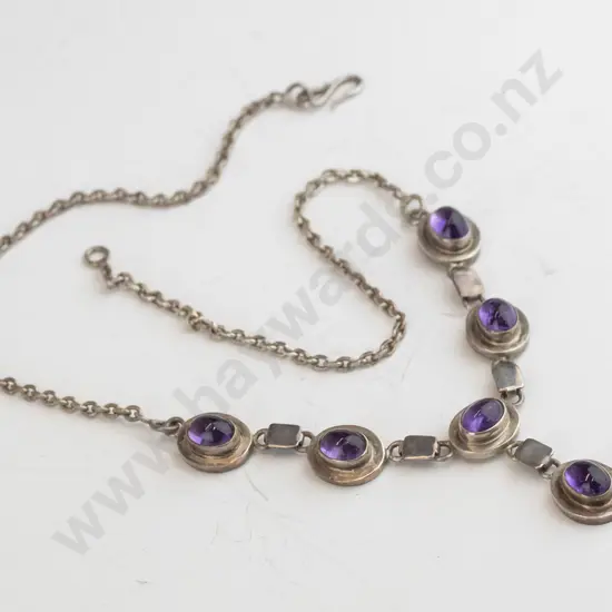 amethyst / silver necklace stamped 925