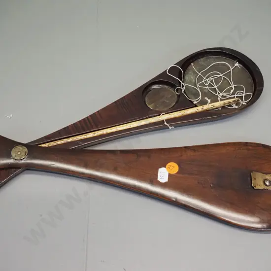 vintage wood-cased brass and bone opium scales - case is L-400