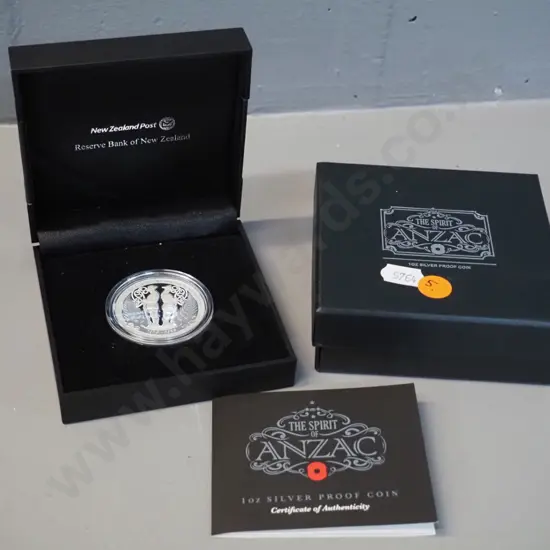 New Zealand boxed limited edition 2015 Spirit of Anzac silver proof coin