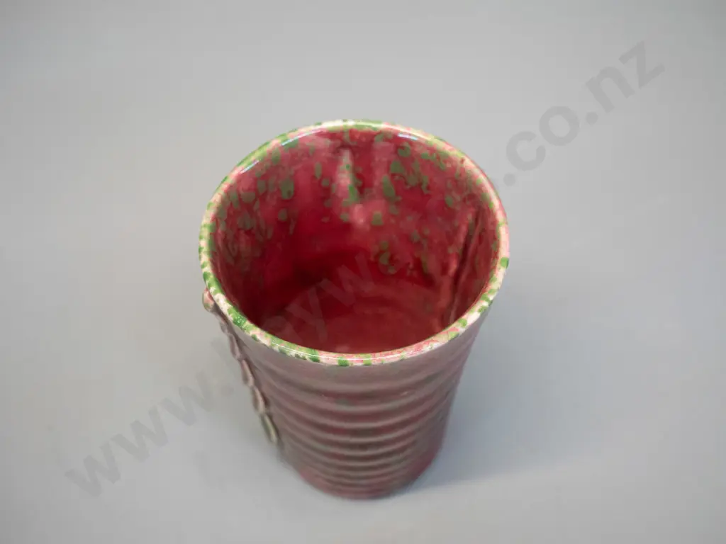 Crown Lynn red & green mottled vase number 131. H-95 Image 1++