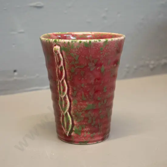Crown Lynn red & green mottled vase number 131. H-95