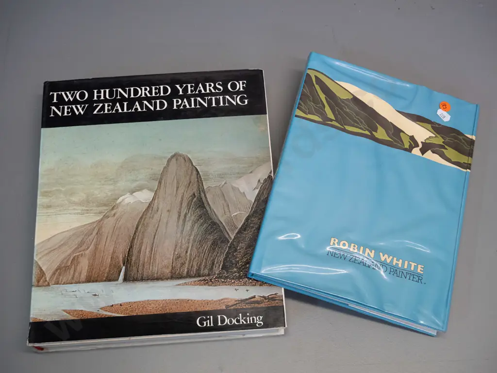 2 books "Robin White -New Zealand Painter" pub. 1981, warping of DJ due to plastic cover - and 200 Years of NZ Painting, Image 1++
