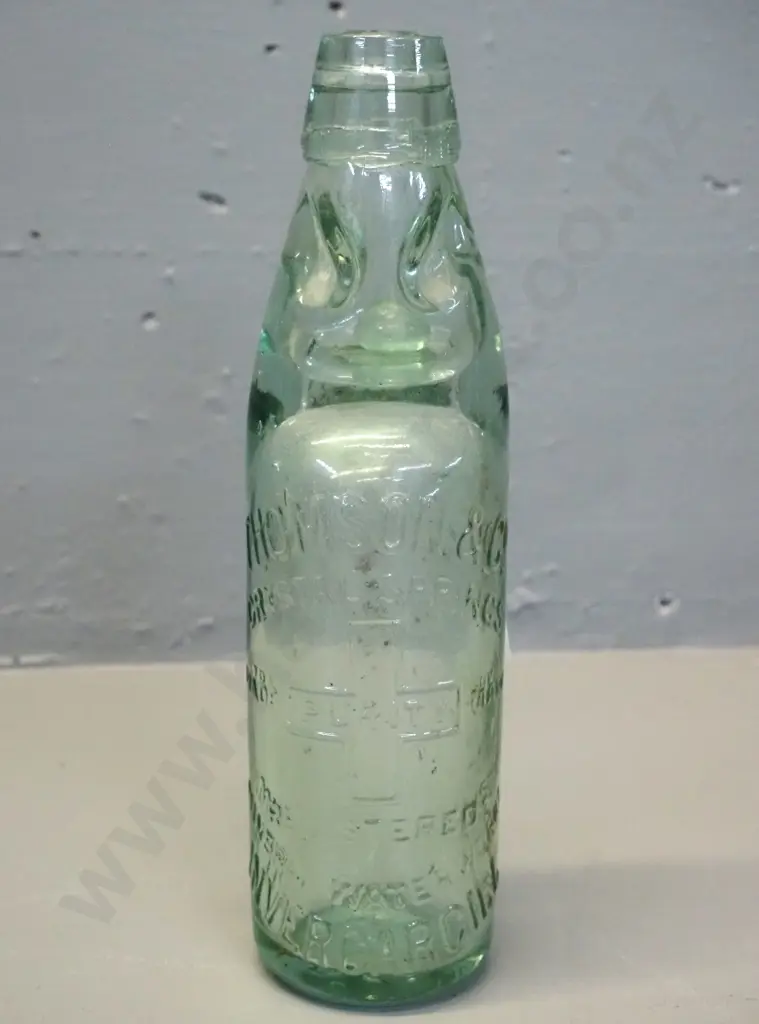 clear glass marble bottle - Thomson & Co Invercargill Image 1++