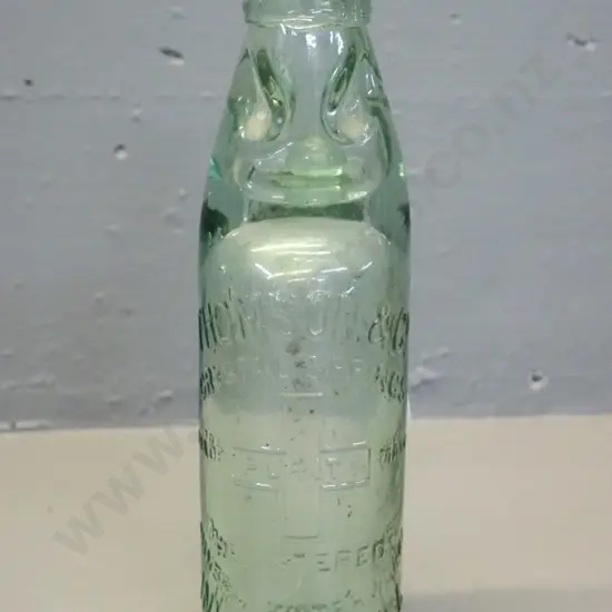 clear glass marble bottle - Thomson & Co Invercargill
