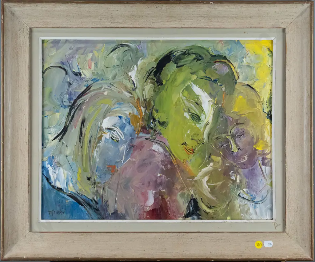 Merrill Peck - framed oil- female faces- W-340 W-440 Image 1++