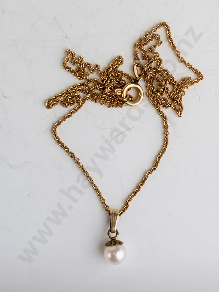 cultured pearl necklace stamped 12k Image 1++