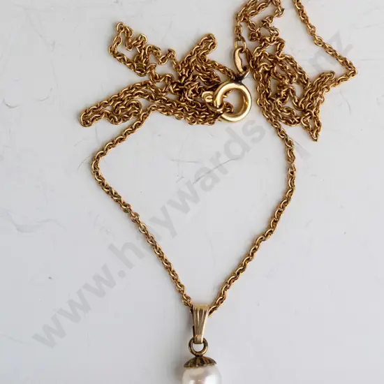 cultured pearl necklace stamped 12k