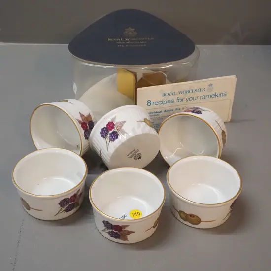 set of 6 Royal Worcester Evesham ramekins in original packaging with recipe pamphlet