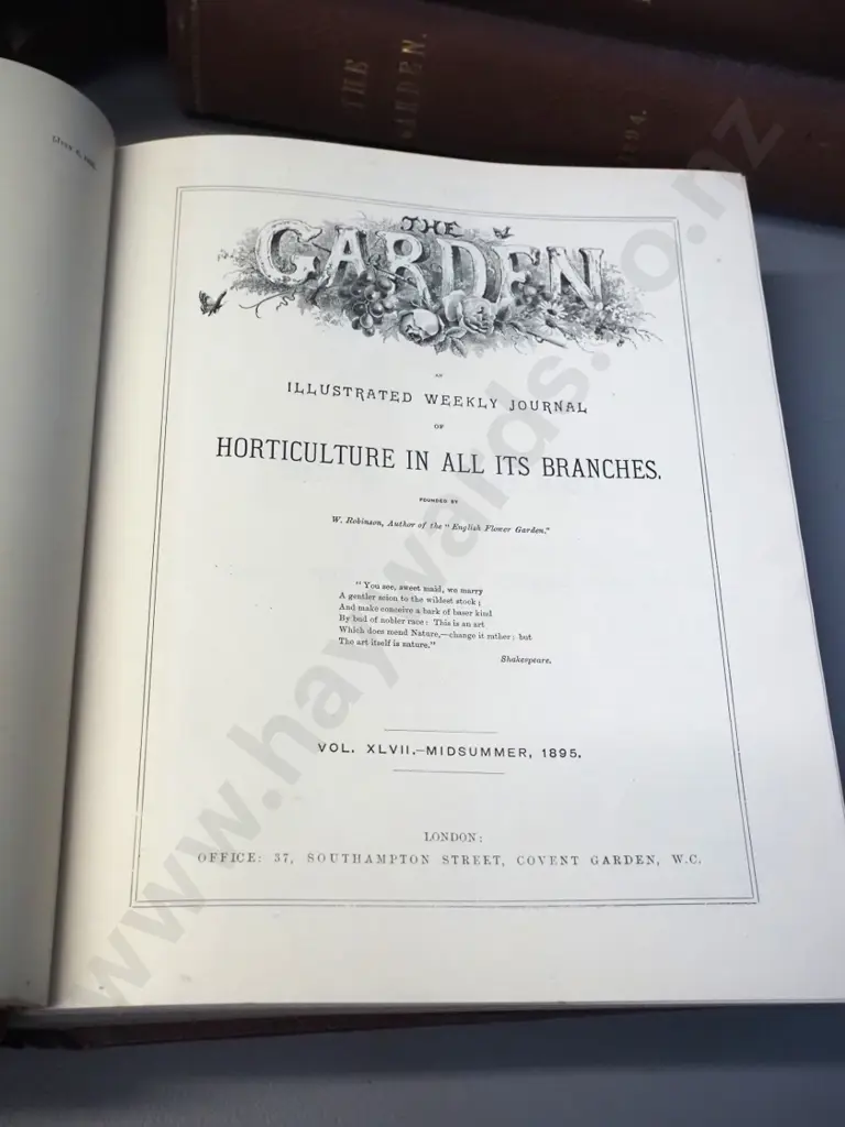 5 large annual bound volumes of "The Gardener" magazine from 1892 thru 1896 - some wear and foxing Image 1++