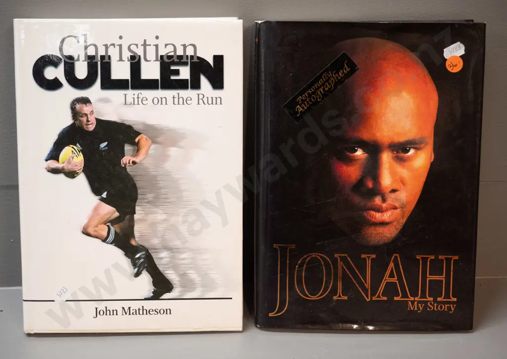 2 autographed rugby books - Jonah Lomu "My Story" and Christian Cullen "Life on the Run" Image 1++