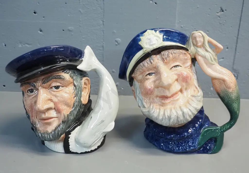 2 Royal Doulton character jugs -  Old Salt H-220 and Captain Ahab Image 1++