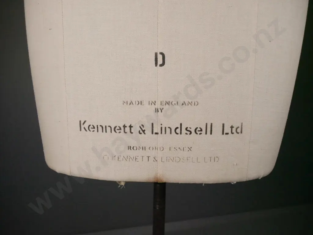vintage dressmaker's form on adjustable metal stand w/ Shepherd's casters, marked Kennett & Lindsell Ltd England size16 Image 1++