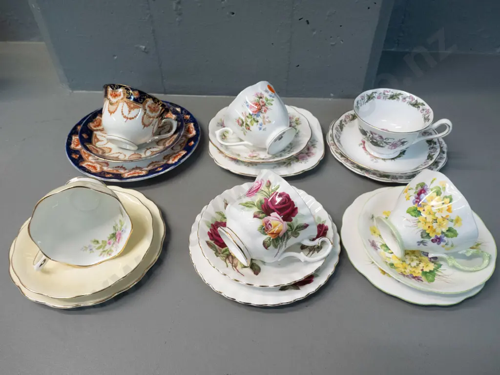 6 Royal Albert trios including Primulette, Cotswald, King's Ransom, Moss Rose etc. Image 1++