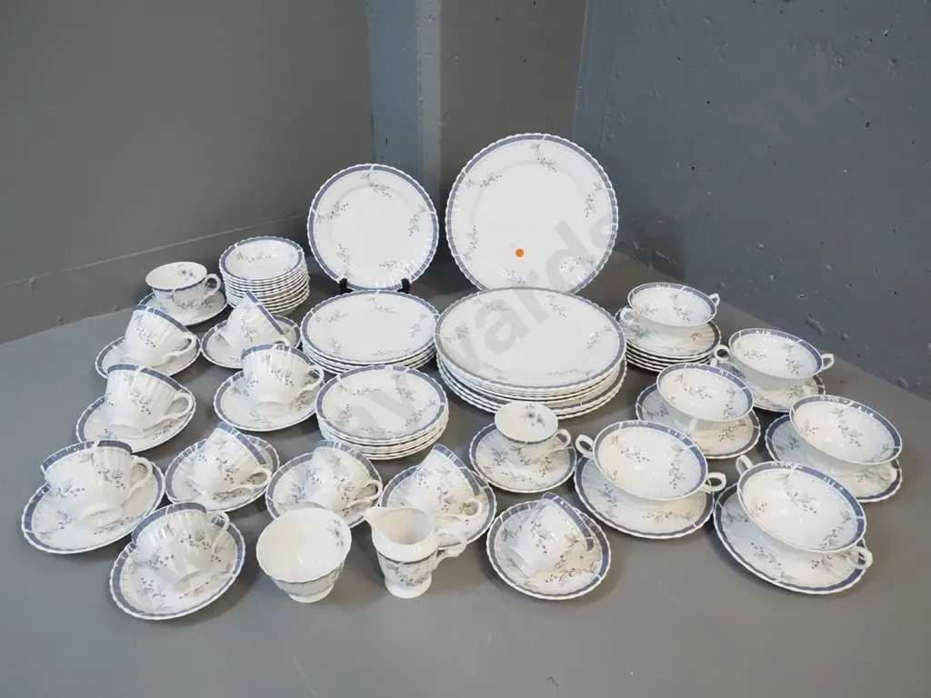 Royal Stafford "Make Believe" pattern dinner and coffee ware - 9 dinner plates, 6 luncheon, 6 soups, 6 tea cups & Image 1++