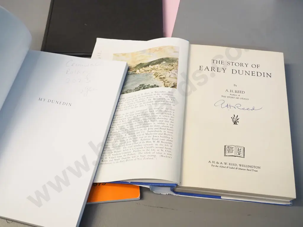 4 Dunedin history books - Signed A.H. Reed Story of Dunedin, Dunedin Holocaust, Hardwicke Knight, etc. Image 1++