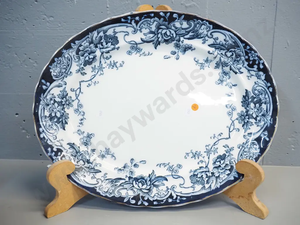 large K & Co Late Mayers "Chatsworth" pattern flow blue ashett L-455 W-370 Image 1++