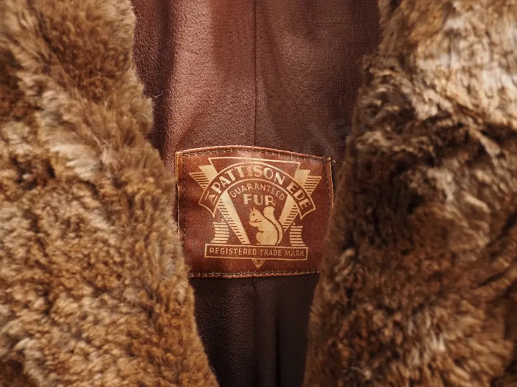 vintage full length trimmed rabbit fur coat with Pattison Ede label Image 1++