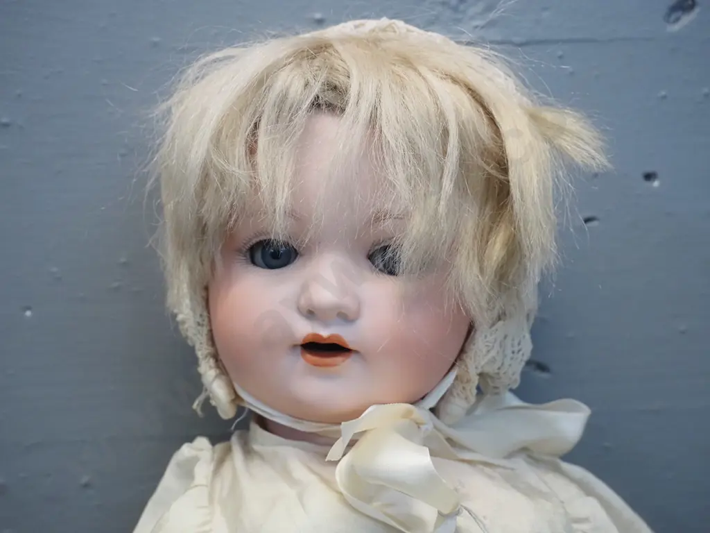 vintage porcelain doll - marked AM 985 7 Germany - some wear,  joints loose etc. L-430 Image 1++