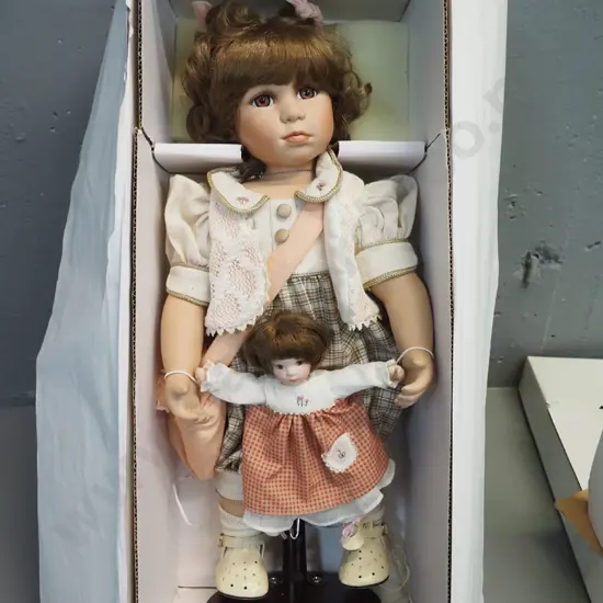 Hillview Lane display doll in original box - "Anthea" with small doll and stand H-470