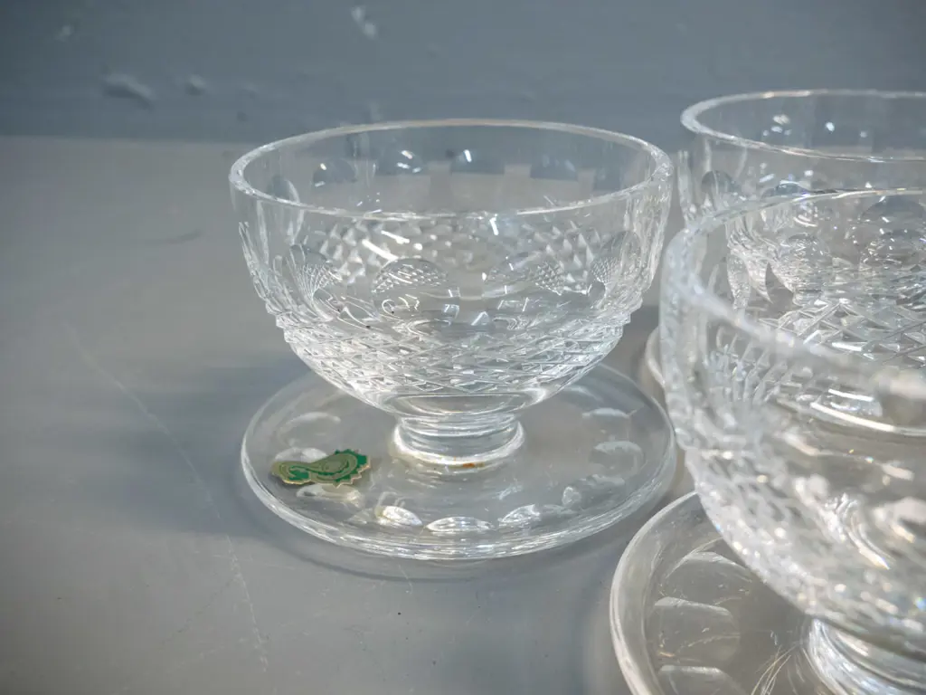 set of 6 Waterford cut crystal sweet dishes with box Image 1++