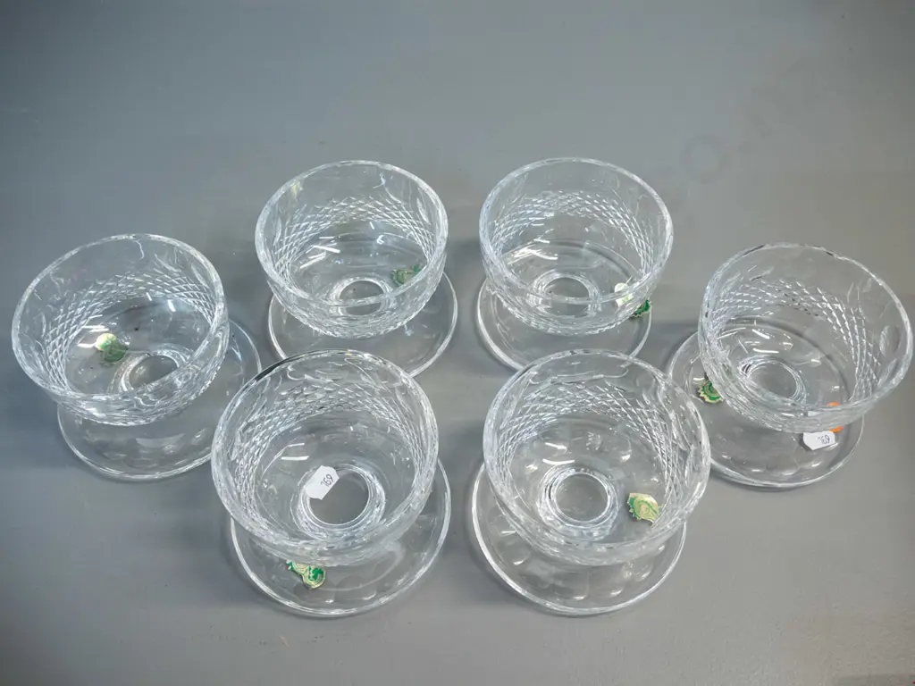 set of 6 Waterford cut crystal sweet dishes with box Image 1++