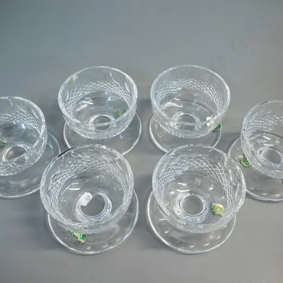 set of 6 Waterford cut crystal sweet dishes with box
