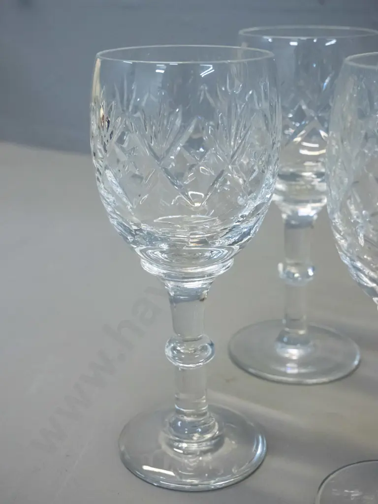 set of 6 Webb Corbett cut crystal wine glasses H-165 Image 1++