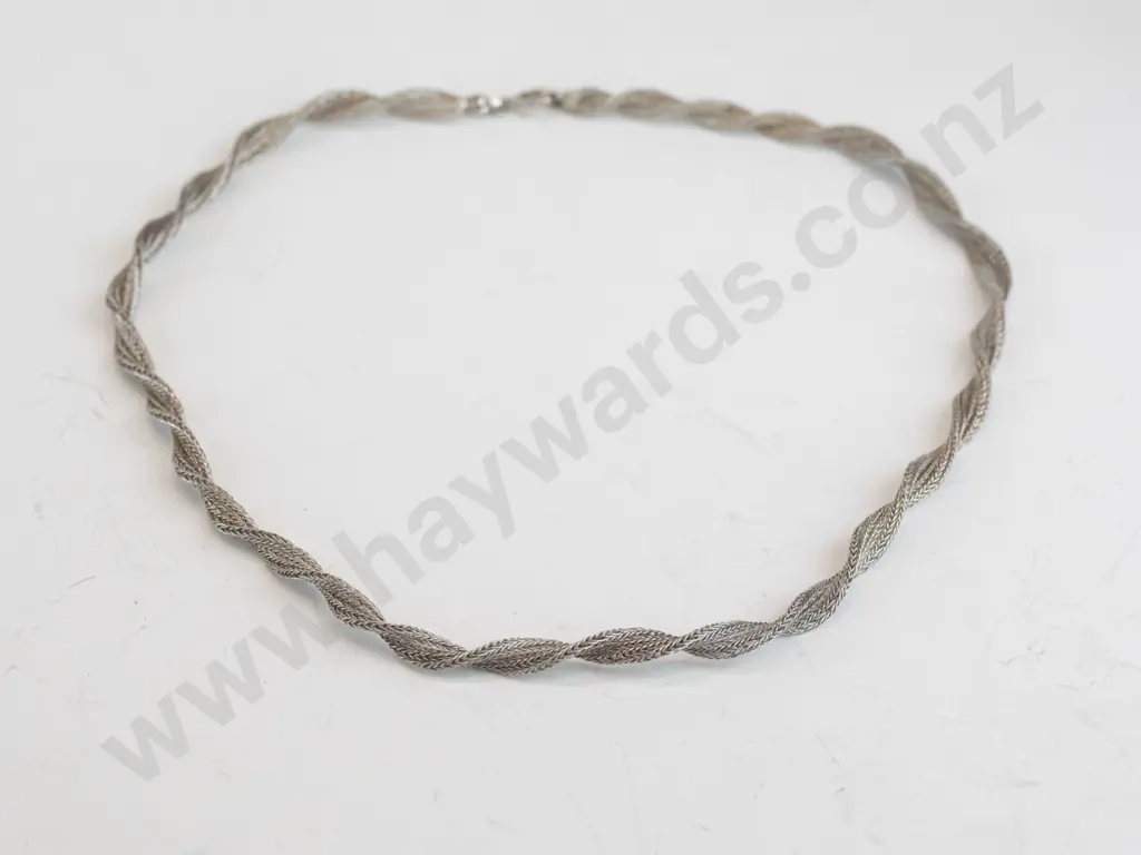 silver rope twist necklace stamped Image 1++