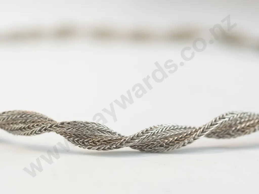silver rope twist necklace stamped Image 1++