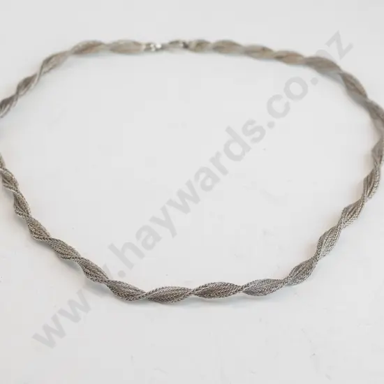 silver rope twist necklace stamped