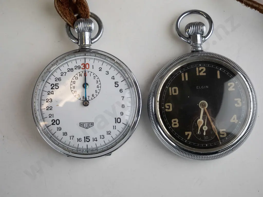 Elgin pocket watch and a Heuer stopwatch O.S.P.S.S.A. #2 Image 1++