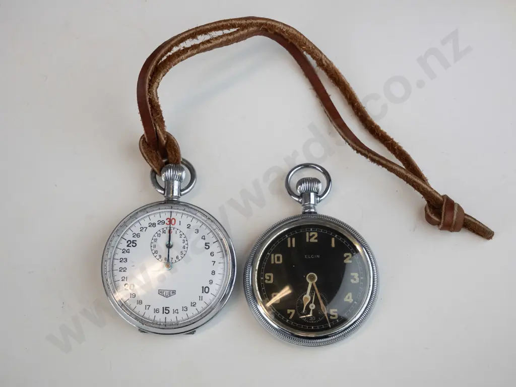 Elgin pocket watch and a Heuer stopwatch O.S.P.S.S.A. #2 Image 1++