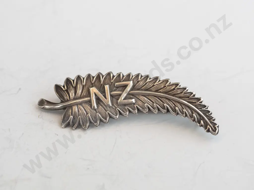 silver  fern badge stamped sterling silver Image 1++