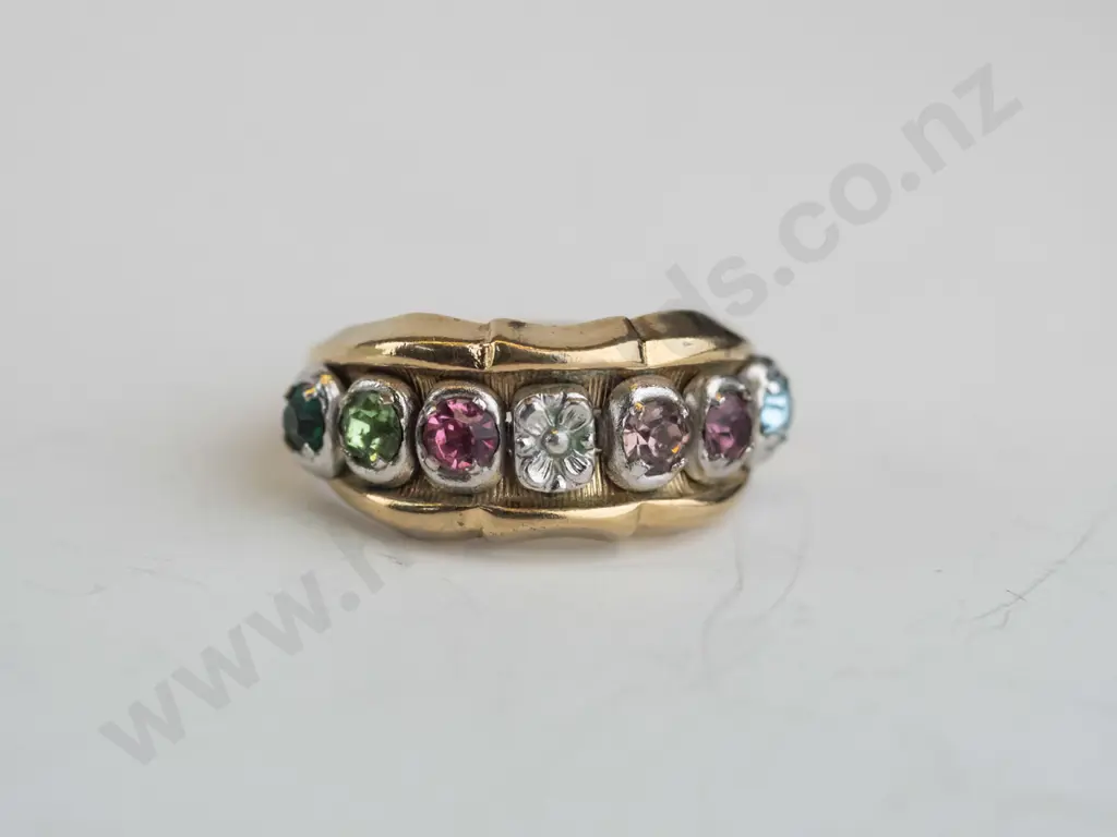 multi stone 6 colours - synthetics, 18 Kt HGP Image 1++